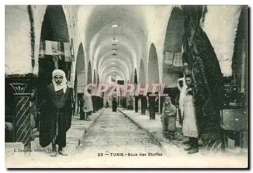 Ansichtskarte AK Tunisie Souk des etoffes