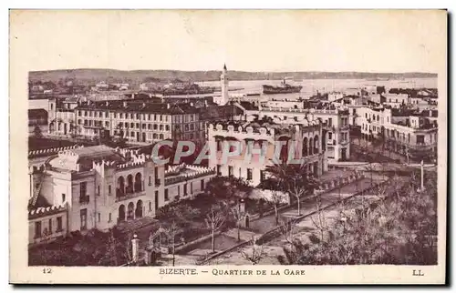 Cartes postales Tunisie Bizerte Quartier de la gare