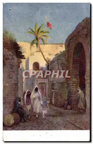 Cartes postales Tunisie Rue et porte maure