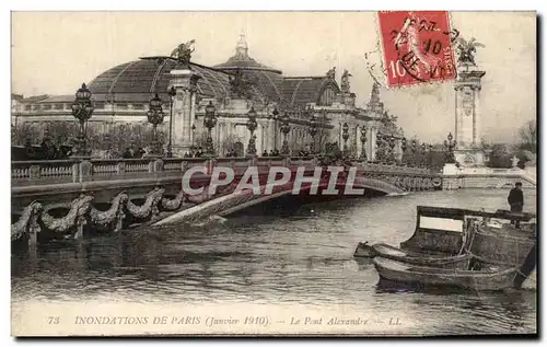 Paris - 7 - Les Inondations de Paris - Janvier 1910 - Le Pont Alexandre III - Cartes postales
