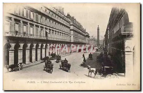 Paris - 1 - Rue de Castiglione - L Hotel Continental - Ansichtskarte AK