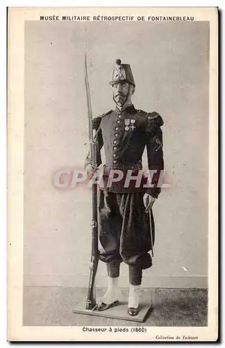 Ansichtskarte AK Musee militaire de Fontainebleau Chasseur a pieds (1860) Uniforme Militaria