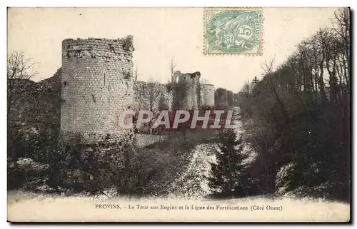 Cartes postales Provins La tour aux engins et la ligne de fortifications (cote Ouest)