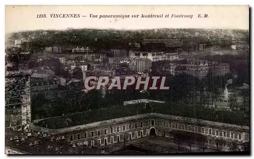 Cartes postales Vincennes Vue panoramique sur Montreuil et Fontenay