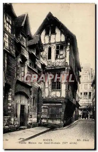 Cartes postales Rouen Vieille maison rue St Romain