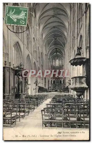 Cartes postales Eu Interieur de l eglise Notre Dame