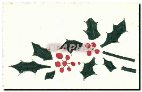 Fetes - Voeux - houx - holly - Ansichtskarte AK