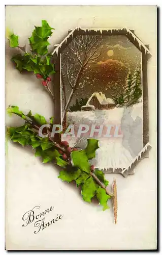 Fetes - Voeux - Bonne Annee - houx - holly - Cartes postales