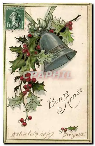 Fetes - Voeux - Bonne Annee - houx - holly - Ansichtskarte AK