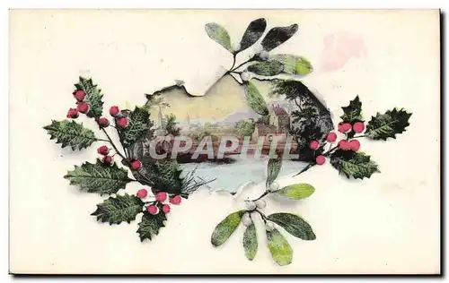 Fetes - Voeux - houx - holly - Cartes postales