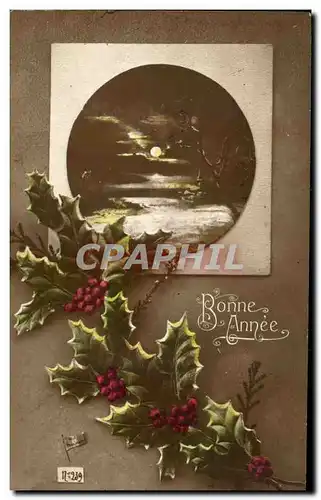 Fetes - Voeux - Bonne Annee - houx - holly - Cartes postales