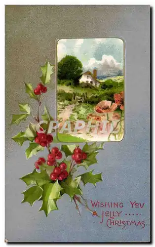 Fetes - Voeux - Bonne Annee - houx - holly - Cartes postales