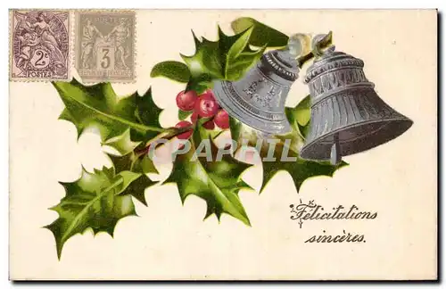 Fetes - Voeux - Felicitations Sinceres - houx - holly - Cartes postales