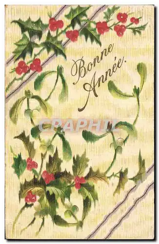 Fetes - Voeux - Bonne Annee - houx - holly - Cartes postales