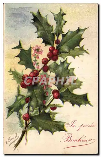 Fetes - Voeux - Bonne Annee - houx - holly - Cartes postales