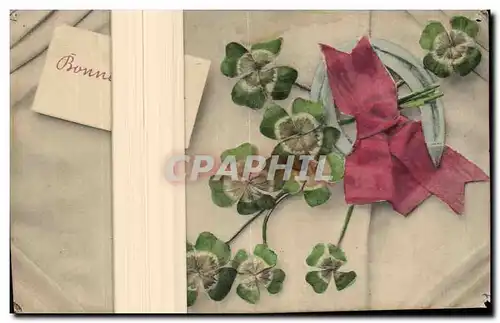 Fetes - Voeux - Bonne Annee - trefle - four leaf clover - Cartes postales