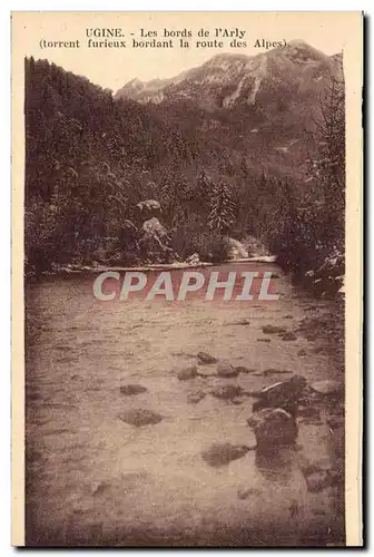 Cartes postales Ugine Les bords de l Arly (torrent furieux bordant la route des Alpes)