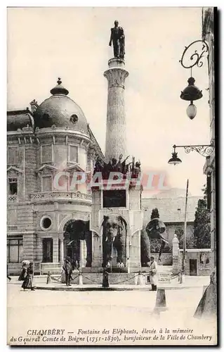 Cartes postales Chambery Fontaine des Elephants elevee a la memoire du generale Comte de Boigne (1751 1830)