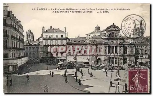 Angers - La Place du Raillement vers la Tour Saint Aubin - Cartes postales