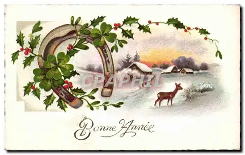 Fetes - Voeux - Bonne Annee - houx - holly - Cartes postales