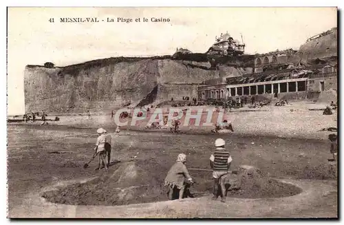 Mesnil Val - La Plage et le Casino - Ansichtskarte AK