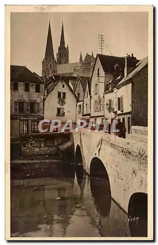 Cartes postales Chartres Vieux pont et vieilles maisons