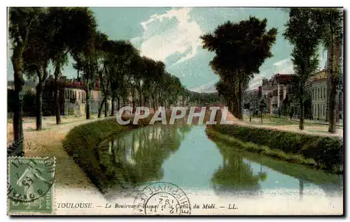 Cartes postales Toulouse Le boulevard Riquet et le canal de Midi