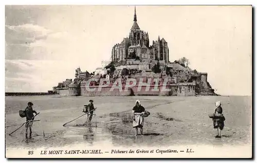 Cartes postales Le Mont Saint Michel Pecheurs des Greves et coquetieres