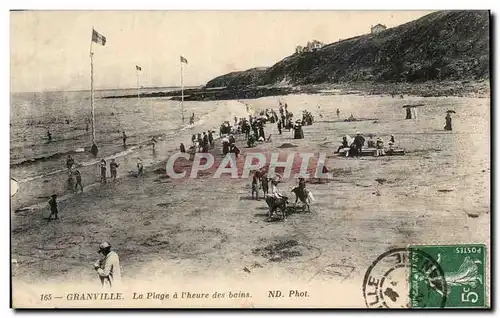 Cartes postales Granville La plage a l heure des bains