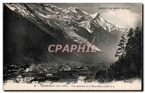 Chamonix - Vue Generale - Mont Blanc - Cartes postales