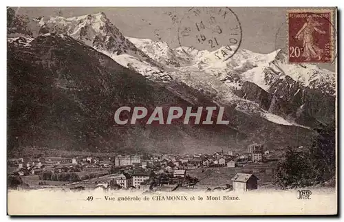 Chamonix - Vue Generale - Mont Blanc - Cartes postales