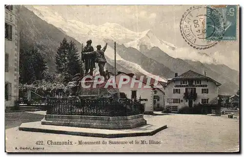 Chamonix - Monument de Saussure et le Mont Blanc - Cartes postales