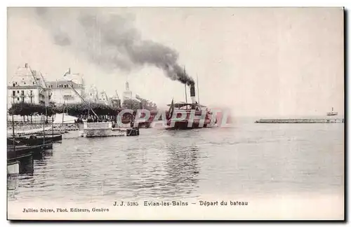 Evian les Bains - Depart du Bateau - Cartes postales