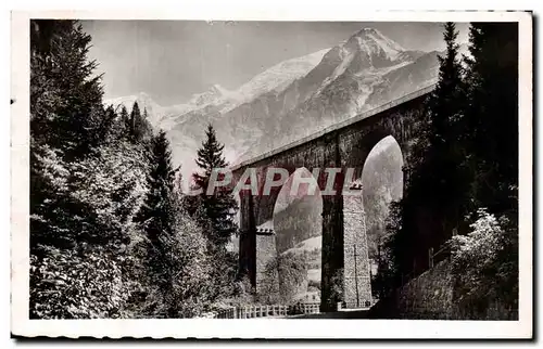 Cartes postales Les Houches Viaduc Sainte Marie Massif du Mont Blanc et aiguille du Gouter