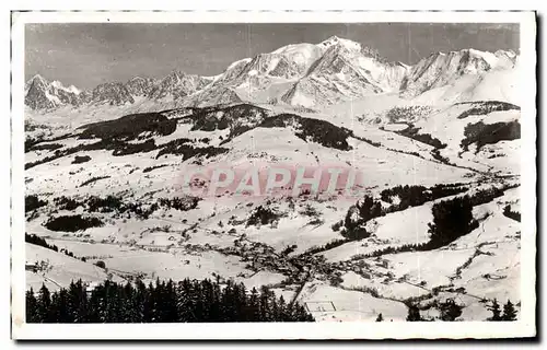 Ansichtskarte AK Megeve Station hivernale et le Mont blanc