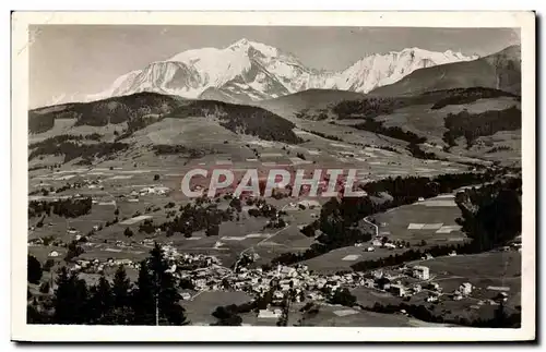 Cartes postales moderne Megeve Vue generale et le Mont Blanc