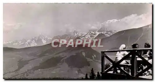 Cartes postales moderne Megeve L aiguille verte Aiguille du Midi vus de rochebrune