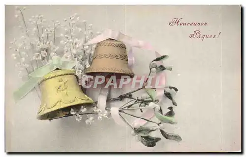 Cartes postales Fantaisie Cloches Paques Easter