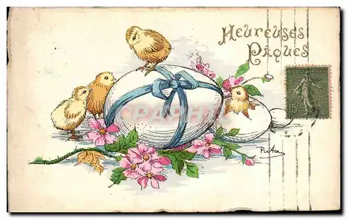 Cartes postales Fantaisie Poussins Paques Easter