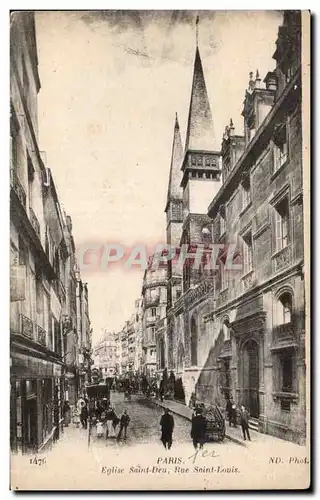 Cartes postales Paris Eglise St Deu Rue Saint Louis