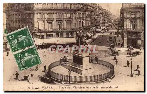 Cartes postales Paris Place des Victoires et rue Etienne Marcel