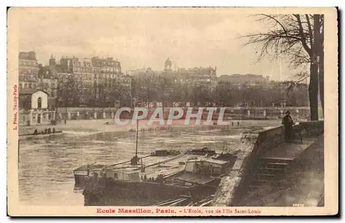 Cartes postales Paris Ecole Massillon Vue de l ile Saint Louis