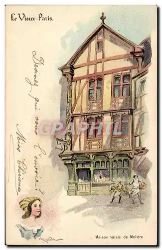 Cartes postales Paris Le vieux Paris Maison natale de Moliere