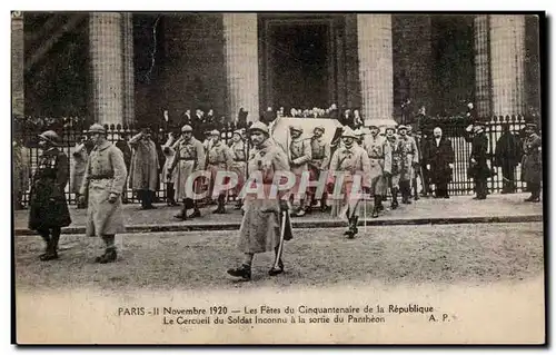 Cartes postales Paris 11 novembre 1920 Les fetes du cinquantenaire de la Republique le cercueil du soldat inconn