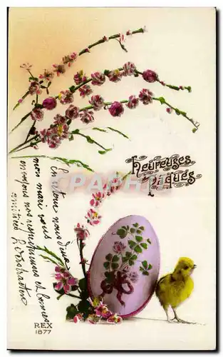 Cartes postales Fantaisie Poussins Joyeuses Paques Easter