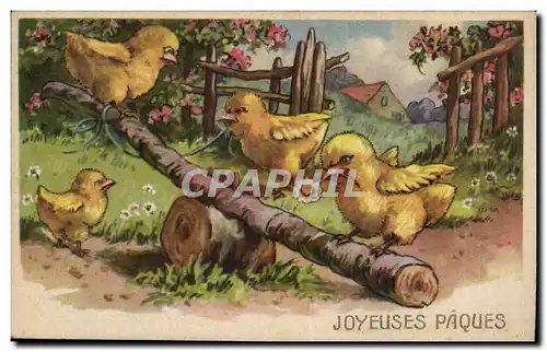 Cartes postales Fantaisie Poussins Joyeuses Paques Easter