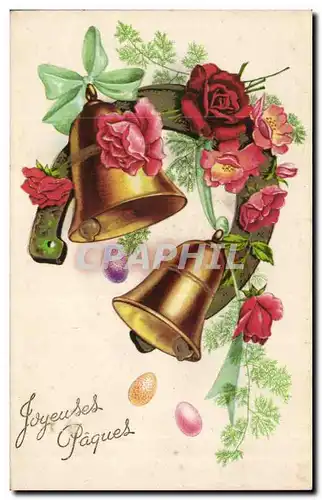 Cartes postales Fantaisie Cloches Paques Easter