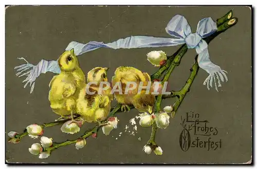 Cartes postales Fantaisie Poussins oeuf Paques Easter