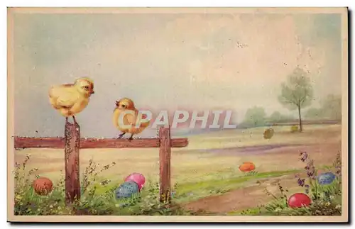 Cartes postales Fantaisie Poussins Paques Easter