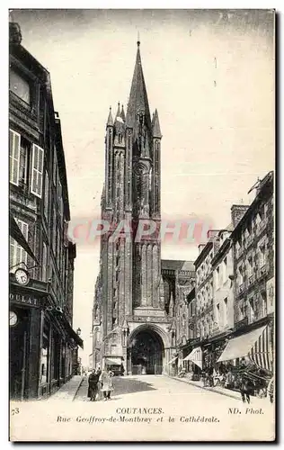 Coutances - Rue Geoffroy le Montbray - La Cathedrale - Ansichtskarte AK